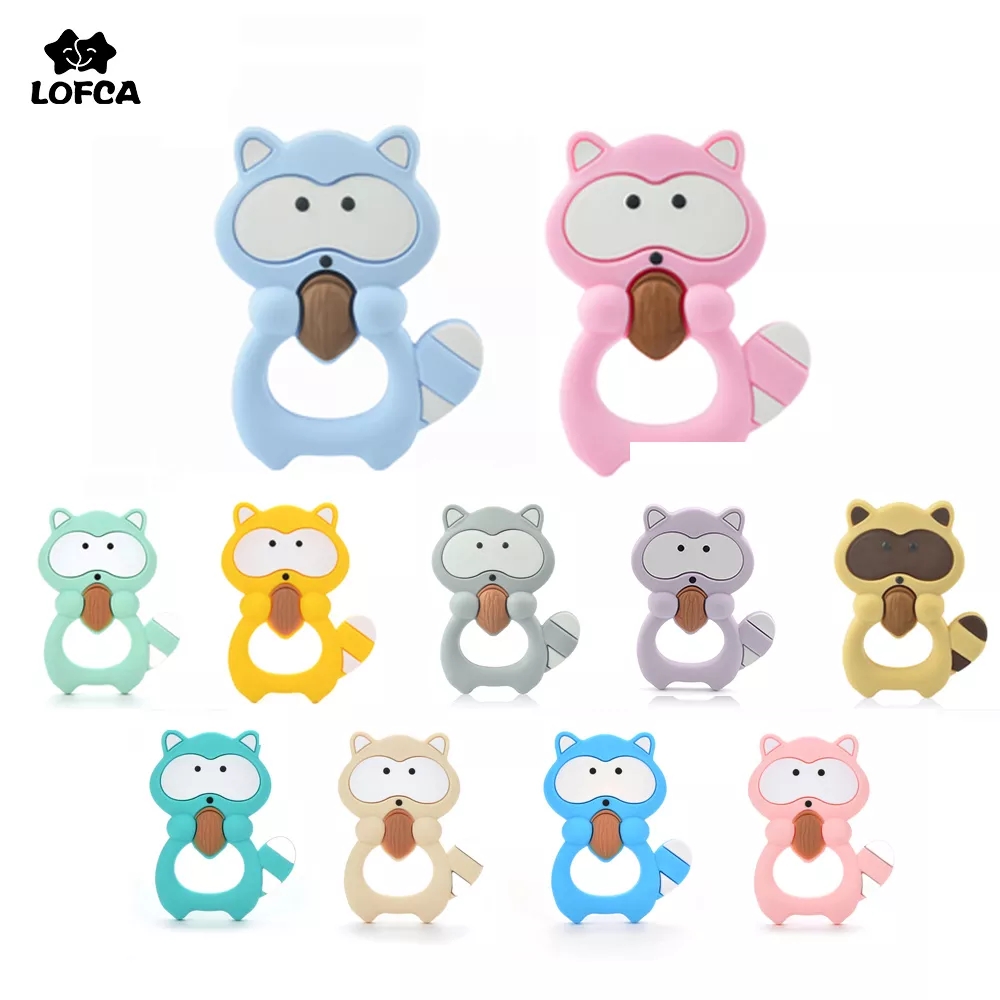 1PC Raccoon Silicone Teether T - огляд і ціна Baby Products List
