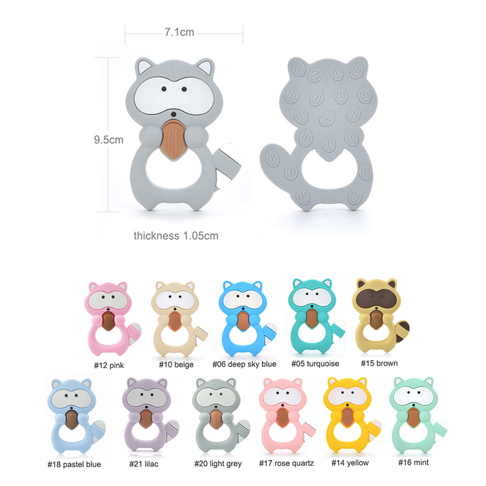 1PC Raccoon Silicone Teether T - огляд і ціна Baby Products List