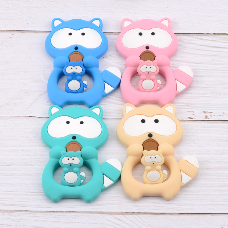 1PC Raccoon Silicone Teether T - огляд і ціна Baby Products List